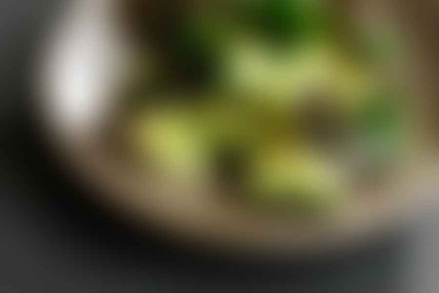 salad with nori garnish